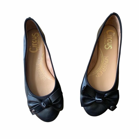Circus by Sam Edelman Wonderlast Black Bow Preppy Classic Flats 5.5 - Picture 1 of 5